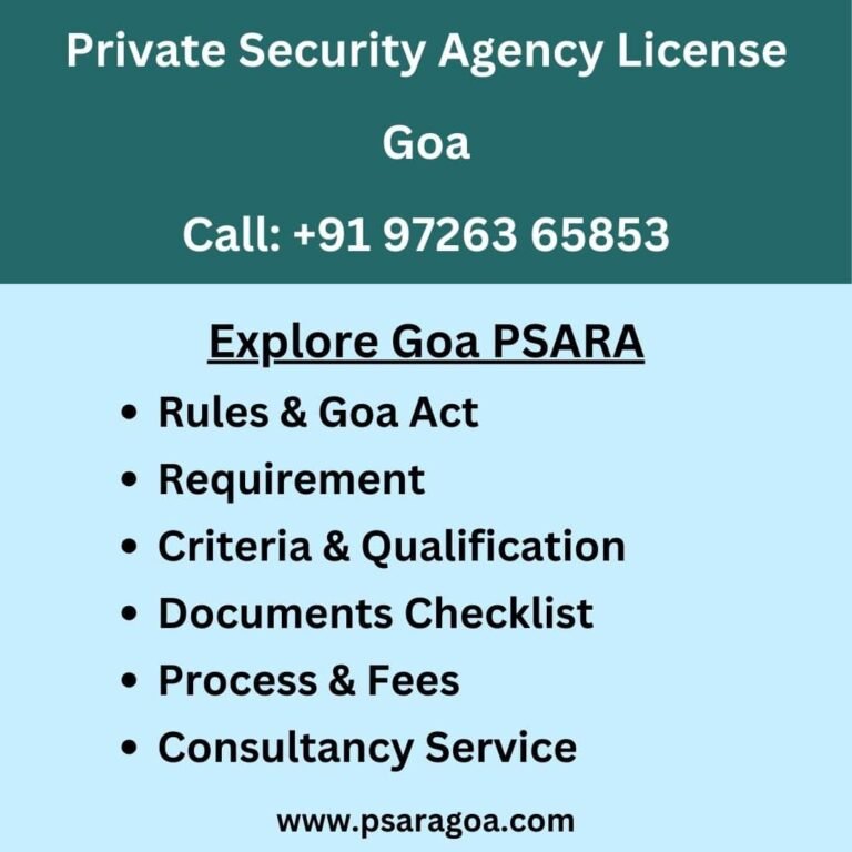 Private Security Agency Rules in Goa