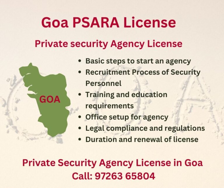 Private security a Agency License in Goa