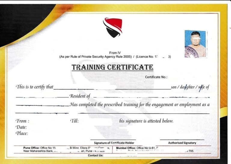 Security Guard & Owner Training Certification